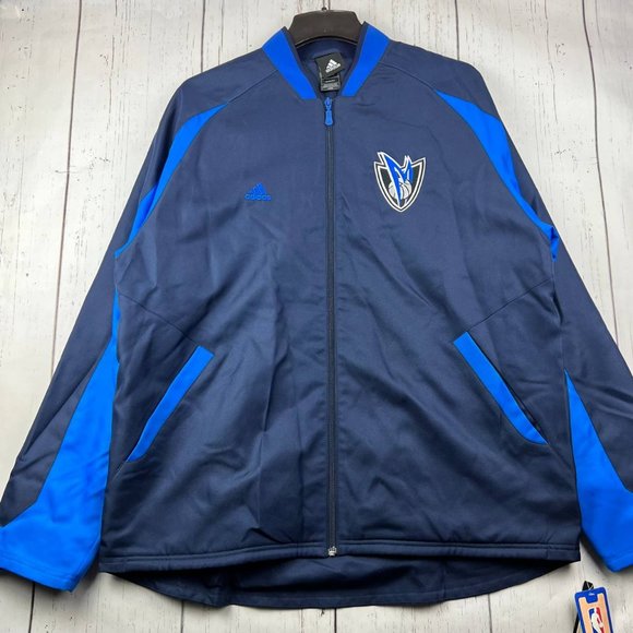 Vintage Dallas Mavericks NBA Large Adidas Varsity Jacket Blue Men New - Picture 1 of 11